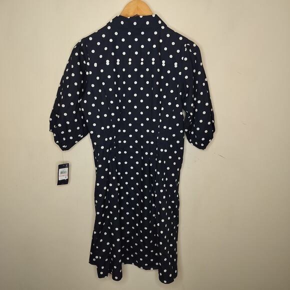 Tommy Hilfiger Polka Dot Shirt Dress Balloon Sleeve - Picture 8 of 9